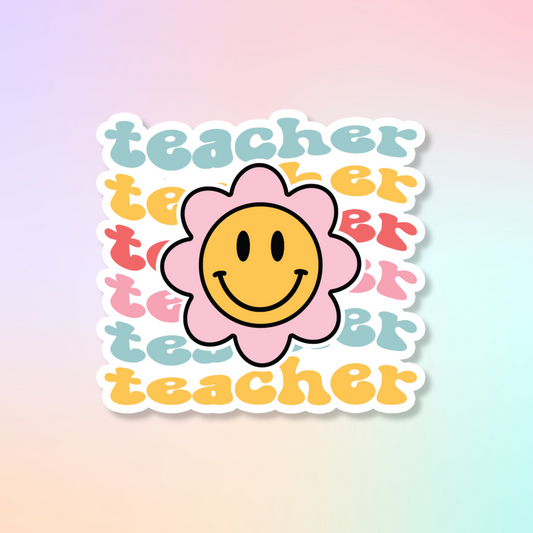Smiley Face Teacher Sticker