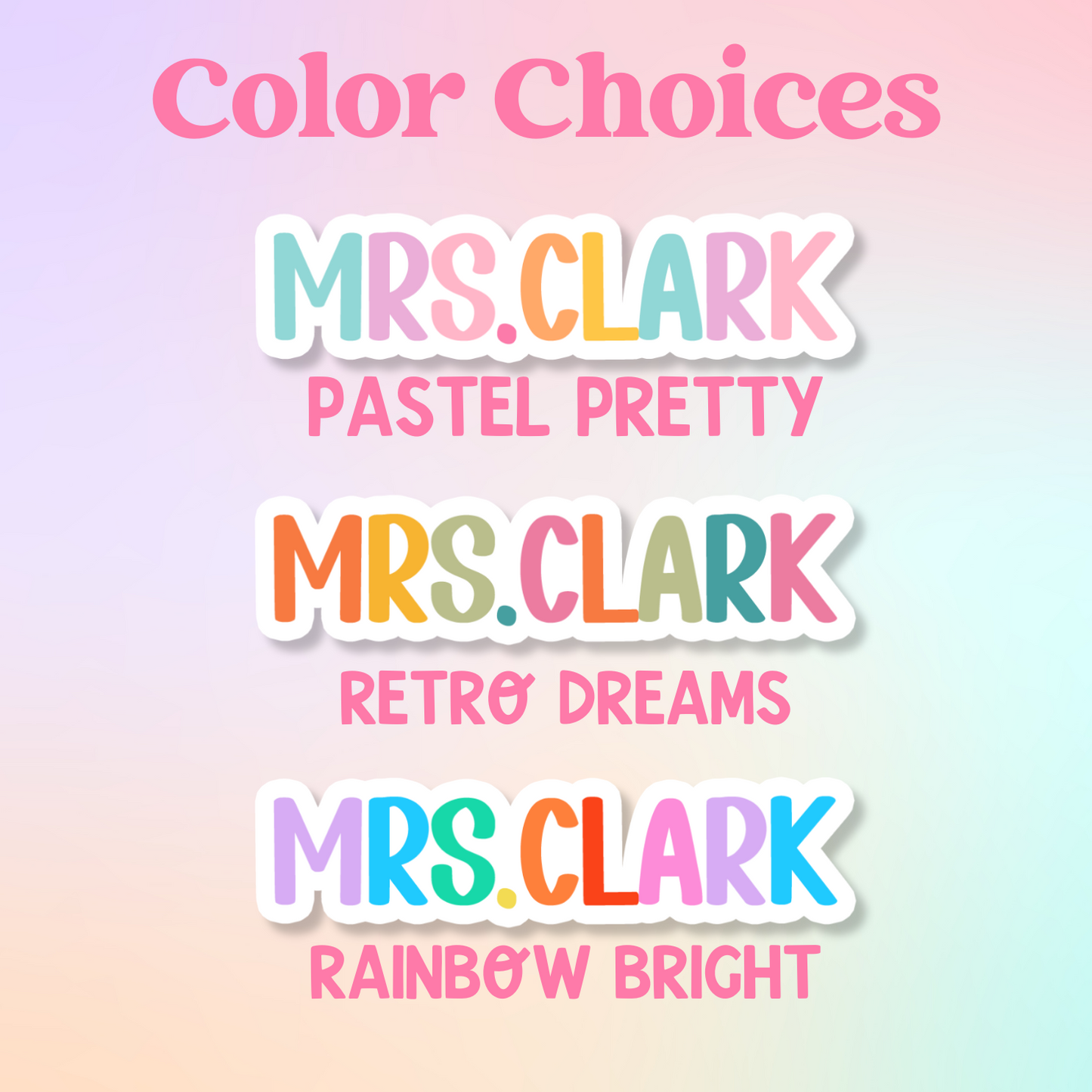 Rainbow Personalized Name Sticker