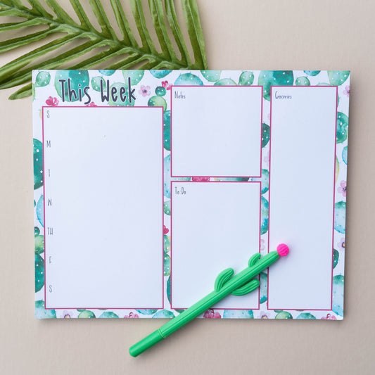 Cactus Weekly Planner Notepad