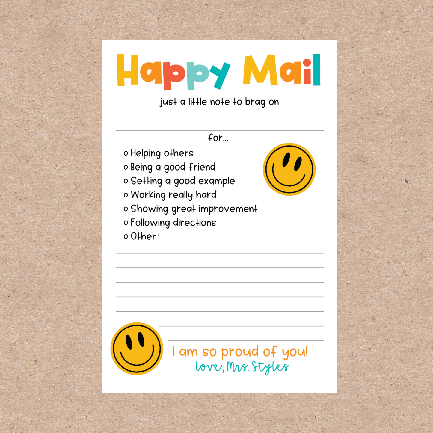 Happy Mail Notepad