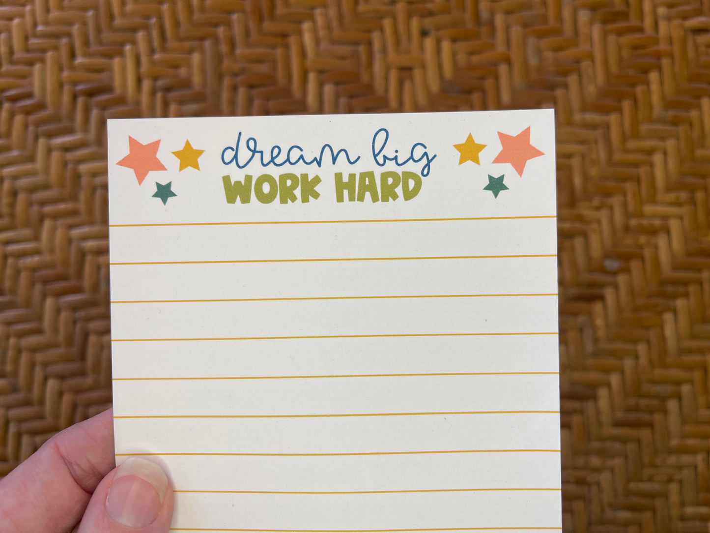 Dream Big Work Hard Notepad